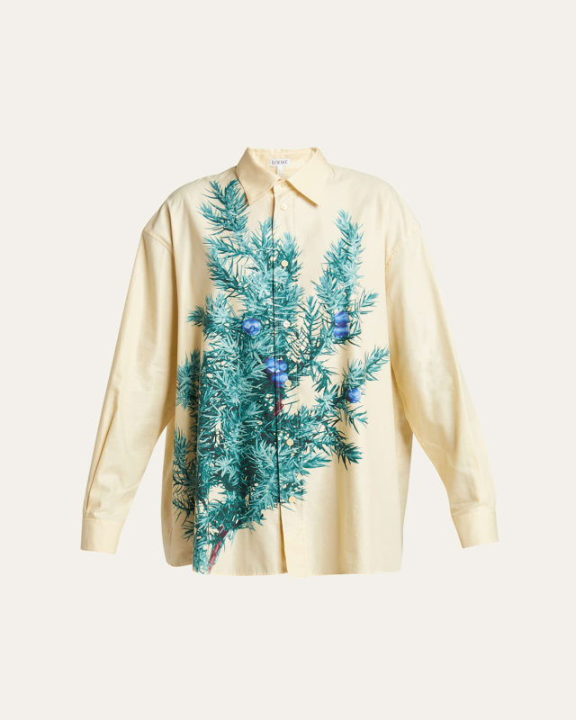 Juniper Berry Print Button Down Blous